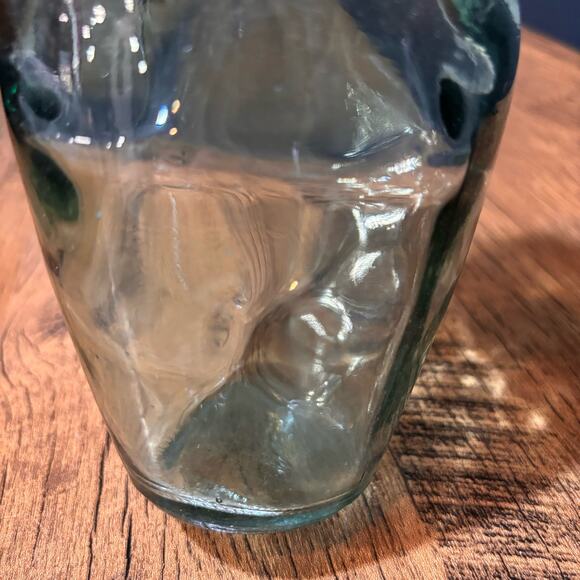 Antique Blow Mold Blue Green Jug with Handles Late 1800s Early 1900s - Picture 7 of 9